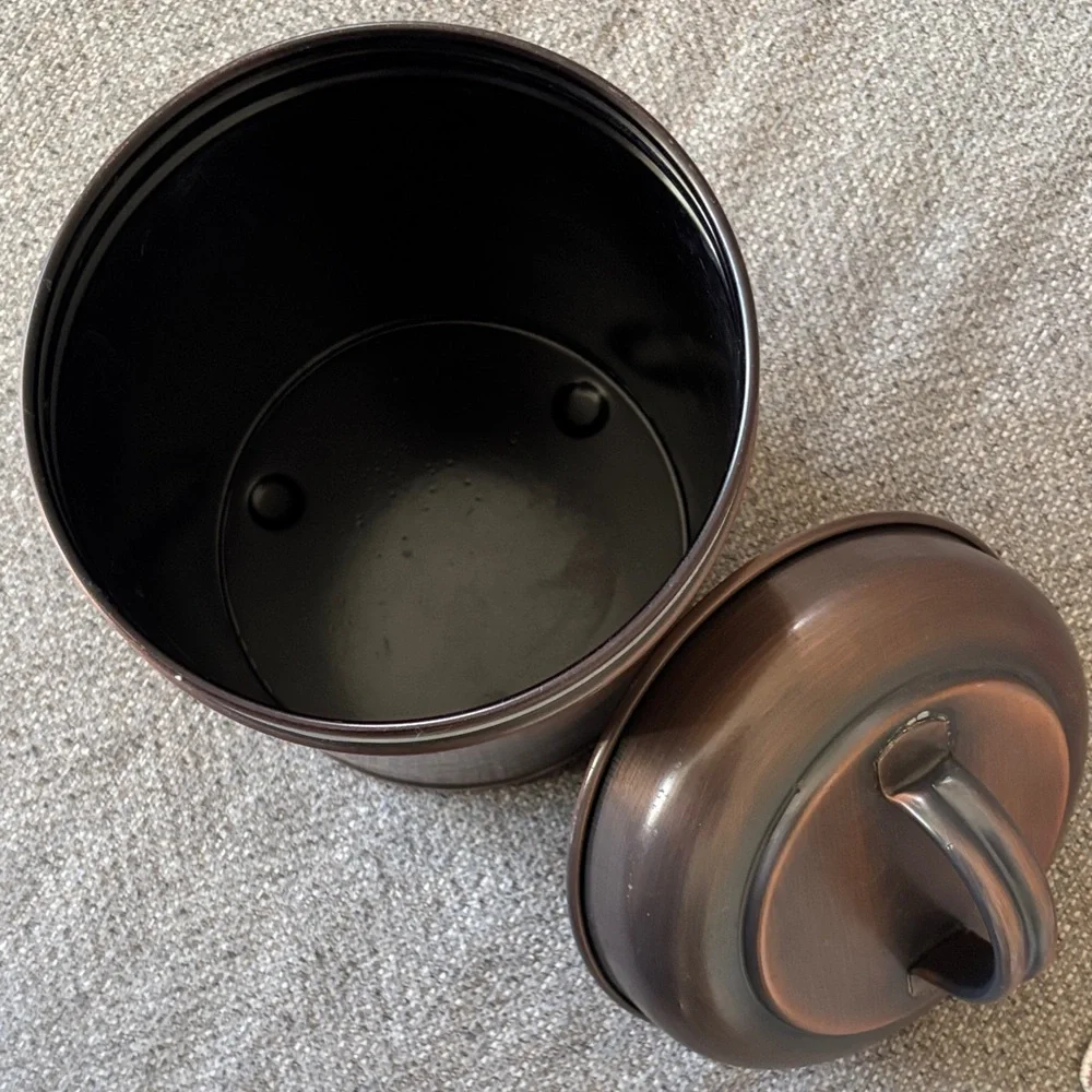 Pier 1 imports Copper-Toned Metal Canister with Lid